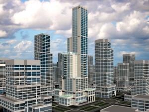detailed multi purpose high rise building 3Dモデル