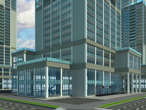 detailed multi purpose high rise building 3Dモデル