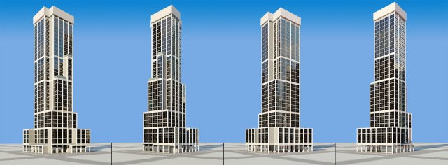 highly detailed city building 3D 模型 .c4d .max .obj .3ds .fbx .stl .blend 