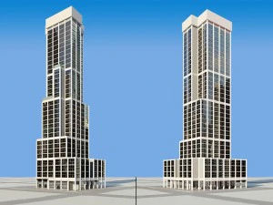 zeer gedetailleerd stadsgebouw 3D Model