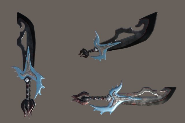 fantasy sword 3D 모델 .c4d .max .obj .3ds .fbx .stl .blend 
