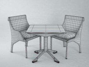 bel air chair and table Modelo 3D