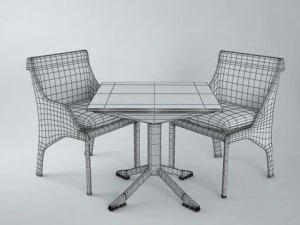 cadeira e mesa bel air Modelo 3D