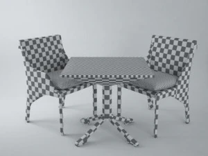 cadeira e mesa bel air Modelo 3D