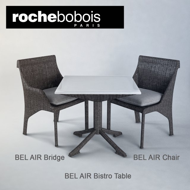 bel air chair and table Modelo 3D .c4d .max .obj .3ds .fbx .stl .blend 