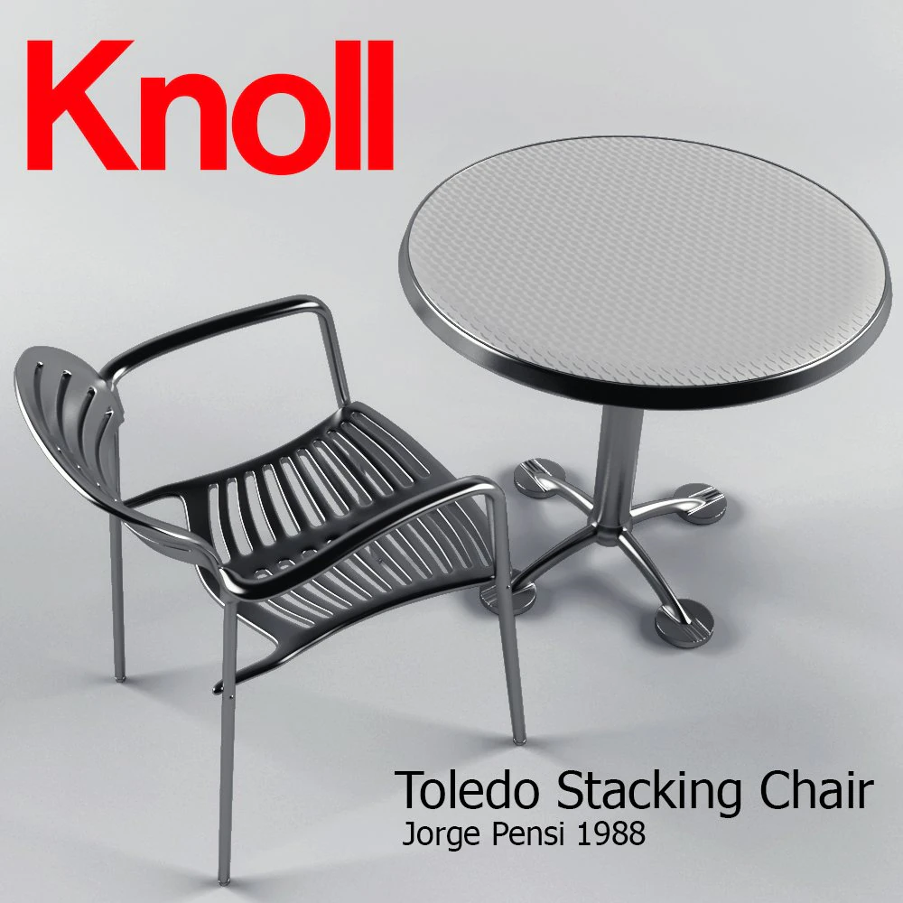 toledo stacking chair and table 3D Model .c4d .max .obj .3ds .fbx .stl .blend 