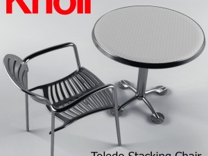 toledo stacking chair and table 3D 모델