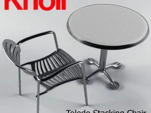 silla y mesa apilables toledo Modelo 3D