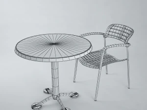 toledo stacking chair and table 3D Model