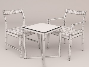 krusin side chair and krusin side table 3D 모델