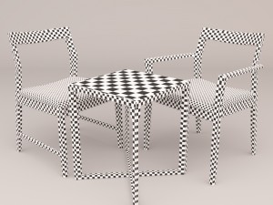 krusin side chair and krusin side table 3D 모델