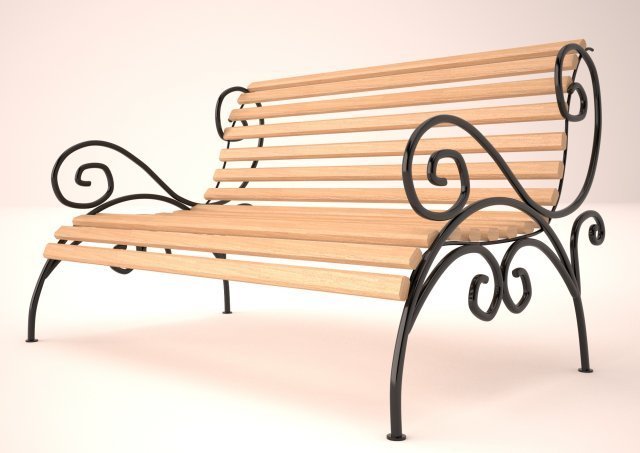 bench 3D Model .c4d .max .obj .3ds .fbx .stl .blend 