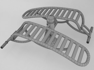 outdoor fitness equipment sit-up bench 3D मॉडल