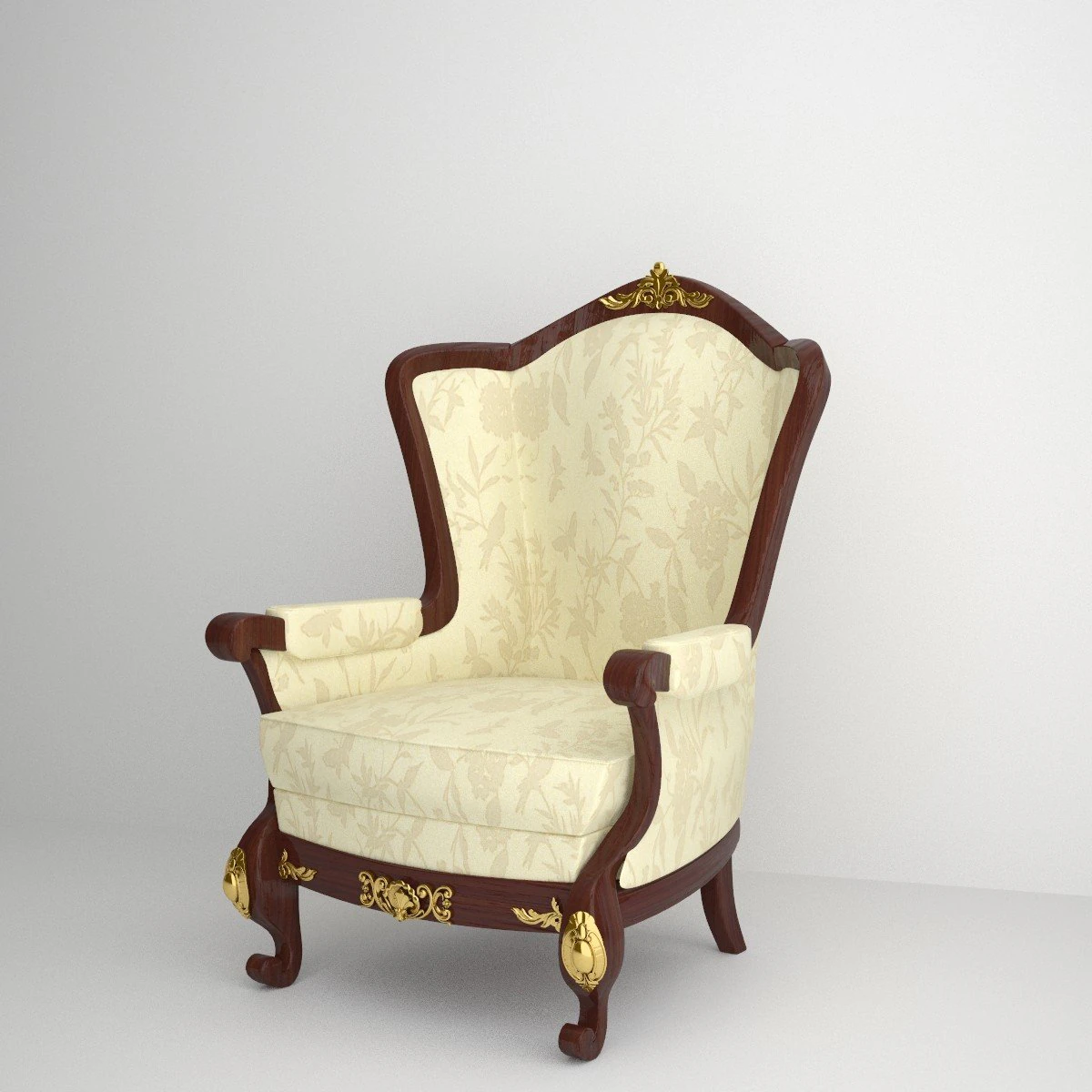 classic armchair 3D Model .c4d .max .obj .3ds .fbx .stl .blend 