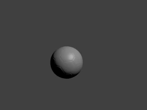 futbol topu d&uuml;ş&uuml;k poli - dokulu değil 3D Model