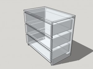 ikea malm 3 drawer chest 3D Model