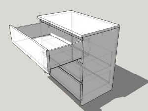 ikea malm 3 drawer chest 3D Model