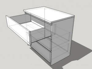 ikea malm 3 drawer chest 3D Model