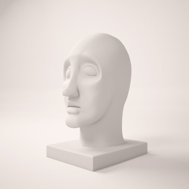 plaster head Model 3D .c4d .max .obj .3ds .fbx .stl .blend 