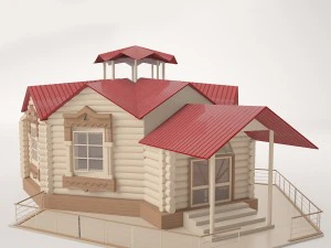 деревянный дом 3D Модель