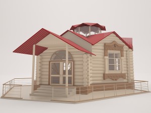 wooden house Modello 3D