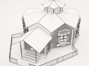 wooden house Modello 3D