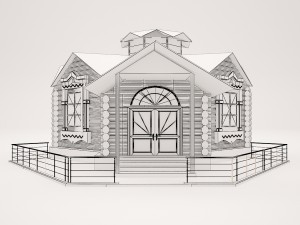 wooden house Modello 3D