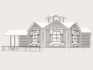 wooden house 3D Model