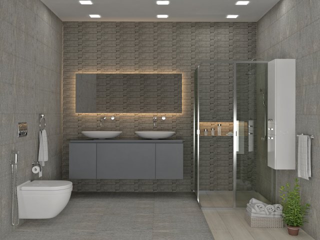 guest bathroom Modèle 3D .c4d .max .obj .3ds .fbx .stl .blend 