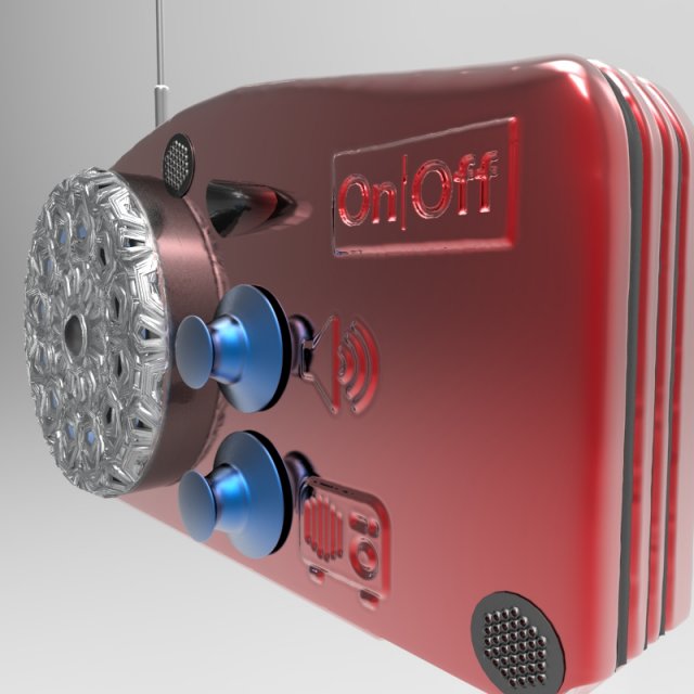 3d radio 3D-Modell .c4d .max .obj .3ds .fbx .stl .blend 