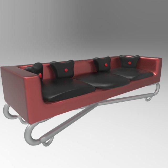 industrial sofa 3D Model .c4d .max .obj .3ds .fbx .stl .blend 