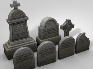 low poly tombstone set 3D 모델