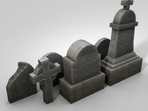 low poly tombstone set Model 3D