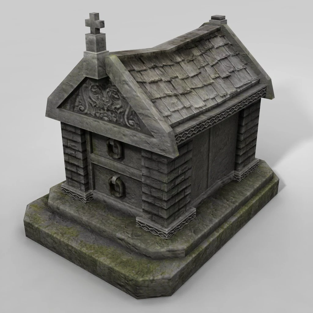 low poly crypt 3D Model .c4d .max .obj .3ds .fbx .stl .blend