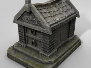 low poly crypt 3D Model