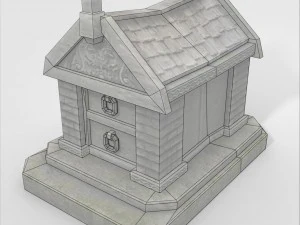 low poly crypt 3D Model