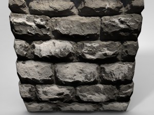 low poly stone wall 3D Модель