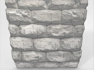 low poly stone wall 3D Model