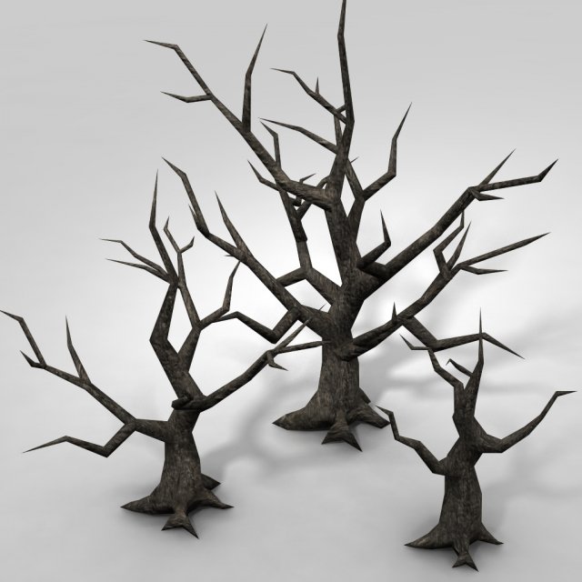 low poly spooky tree 3D Model .c4d .max .obj .3ds .fbx .stl .blend 