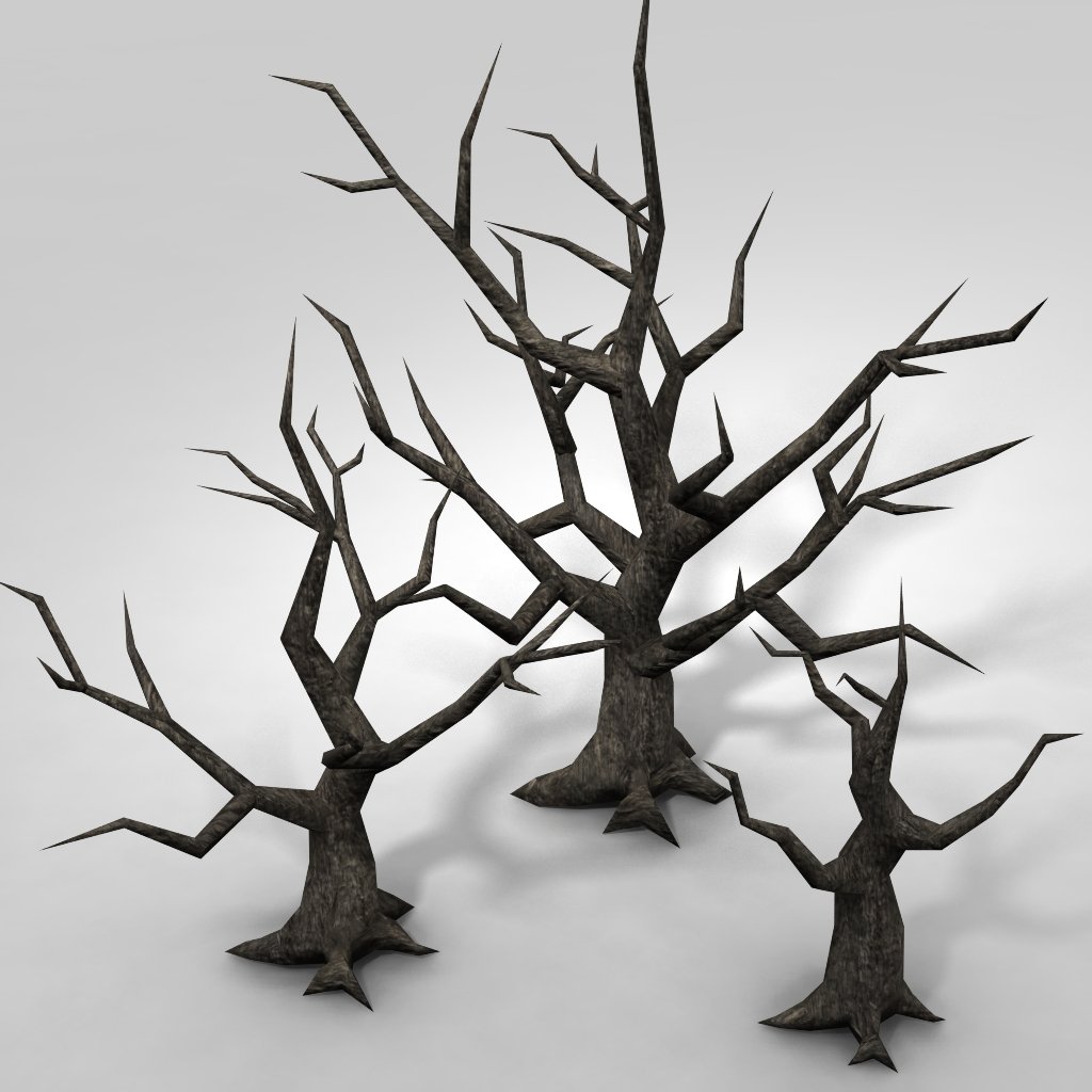 Low Poly Spooky Tree 3D Model in Tree 3DExport