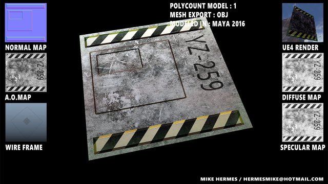 sci-fi wall panel Model 3D .c4d .max .obj .3ds .fbx .stl .blend 