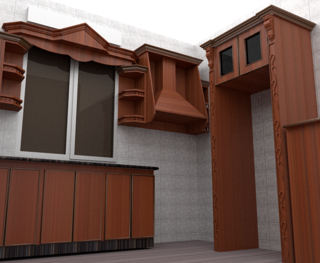 modern kitchen 3D Model .c4d .max .obj .3ds .fbx .stl .blend 