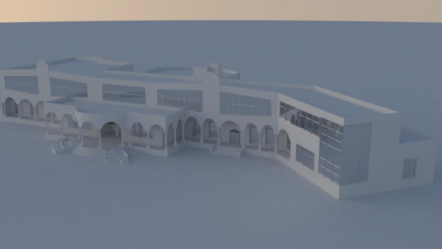 Cultural center 3D Model .c4d .max .obj .3ds .fbx .stl .blend 
