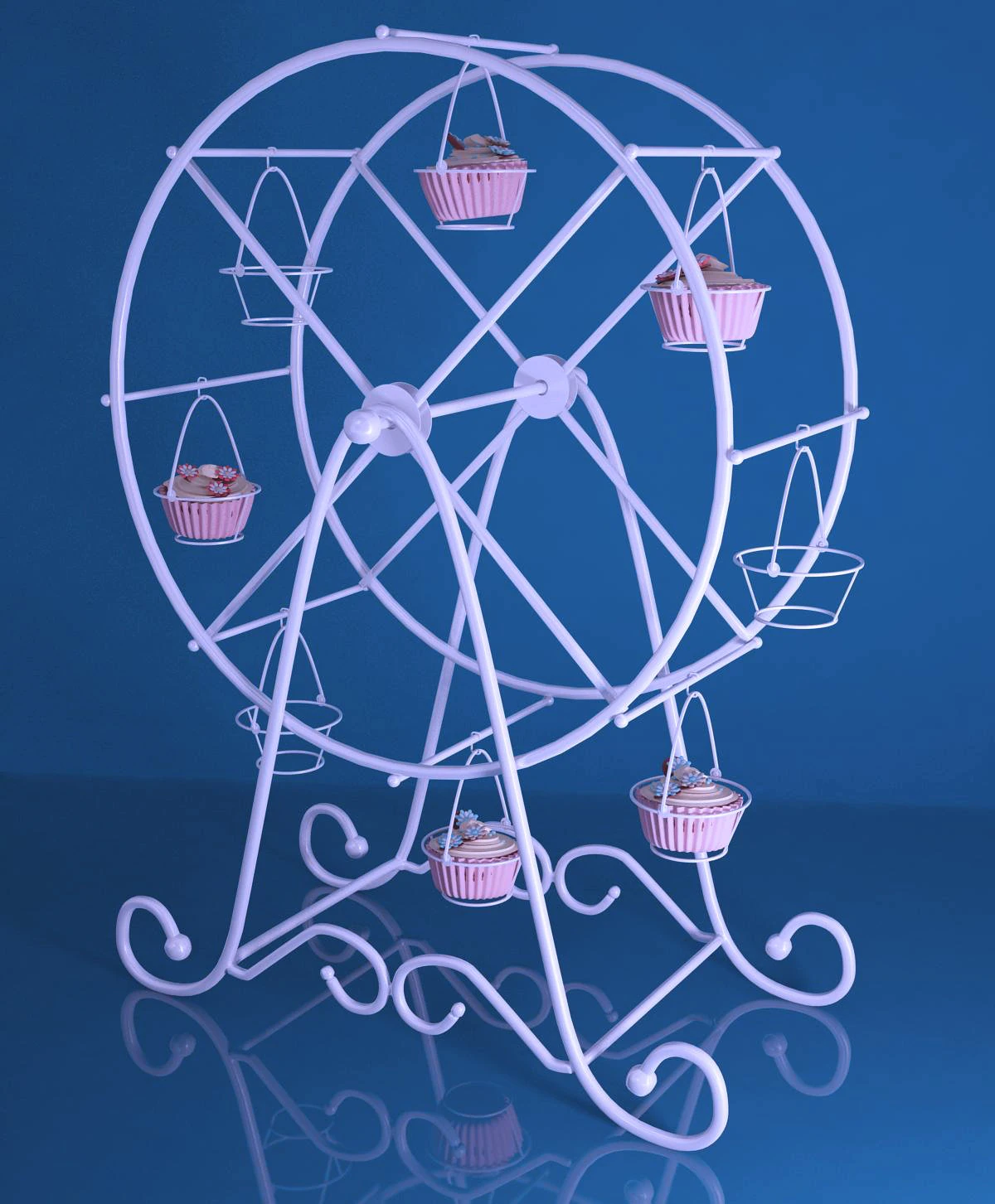 व्हील कपकेक होल्डर 3D मॉडल .c4d .max .obj .3ds .fbx .stl .blend 