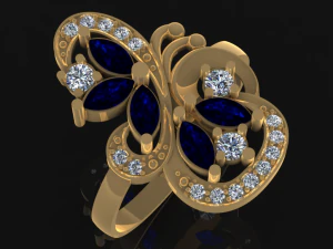 Fr&uuml;hlingsschmetterlingsring Teil der Garnitur 3D Modell