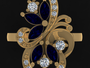 springbutterfly ring part of garniture 3D Модель