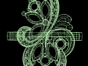 springbutterfly ring part of garniture 3D Модель