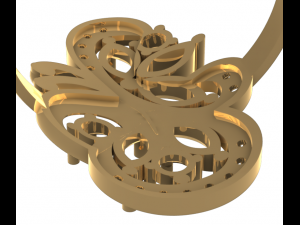 springbutterfly ring part of garniture 3D Модель