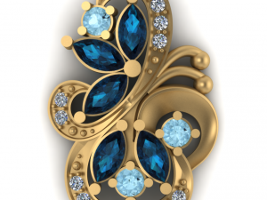 springbutterfly earring part of garniture 3D Модель