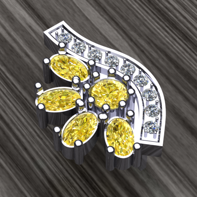 solarcrest earring part of garniture 3D Model .c4d .max .obj .3ds .fbx .stl .blend 